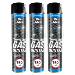 3 x AAB Cooling Compressed gas duster 750ml