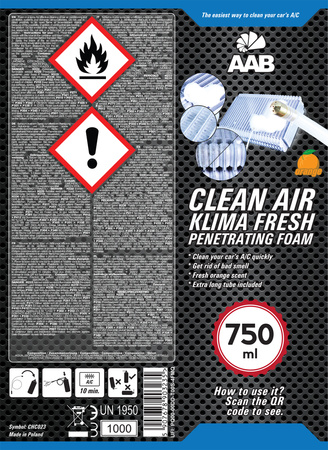 AABCOOLING CLEAN AIR KLIMA FRESH PENETRATING FOAM 750 ml