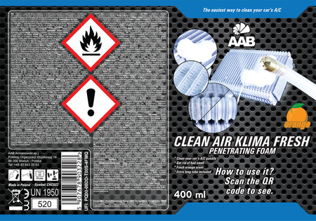 AAB CLEAN AIR KLIMA FRESH PENETRATING FOAM 400 ml